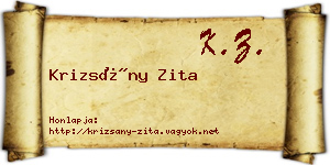 Krizsány Zita névjegykártya