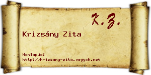 Krizsány Zita névjegykártya